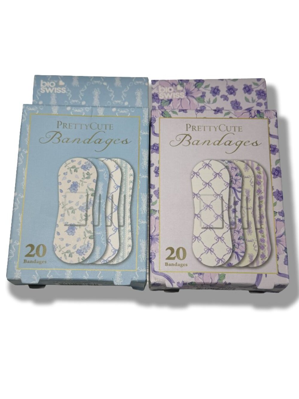 Bio Swiss Pretty Cute Coquette Floral Bow Bandages Set of 2 Packs 20 Ct each NEW